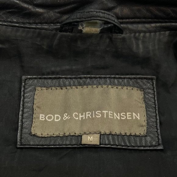 Bod & Christensen Vintage Leather Moto Jacket - Picture 6 of 14